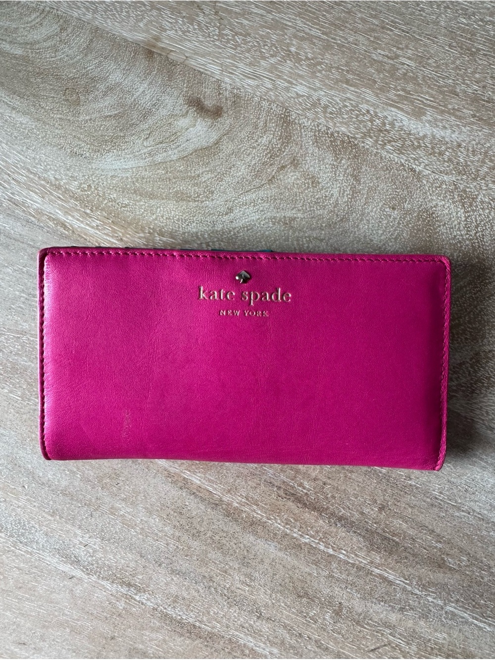 kate spade New York Pink Leather Continental Wallet